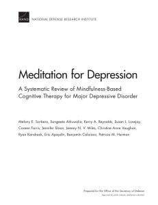 Meditation for Depression A Systematic Review of Mindfulness-Based