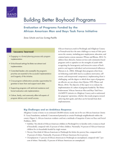Building Better Boyhood Programs Evaluation of Programs Funded by the