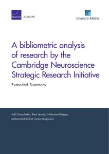 A bibliometric analysis of research by the Cambridge Neuroscience Strategic Research Initiative