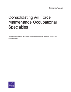 Consolidating Air Force Maintenance Occupational Specialties Research Report