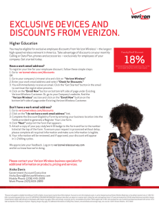 EXCLUSIVE DEVICES AND DISCOUNTS FROM VERIZON. Higher Education