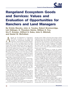 Rangeland Ecosystem Goods and Services: Values and Evaluation of Opportunities for