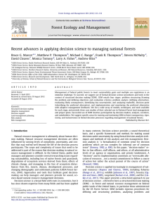 Recent advances in applying decision science to managing national forests ,