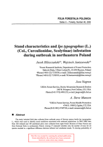 typographus (L.) (Col., Curculionidae, Scolytinae) infestation during outbreak in northeastern Poland