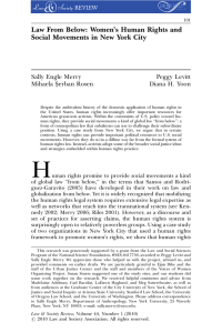 Law From Below: Women’s Human Rights and Sally Engle Merry Peggy Levitt