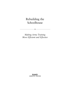 Rebuilding the Schoolhouse R Making Army Training