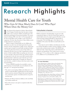 Research Highlights I Mental Health Care for Youth
