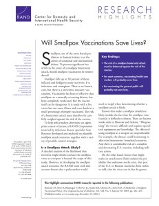 S Will Smallpox Vaccinations Save Lives?