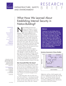 N What Have We Learned About Establishing Internal Security in Nation-Building?