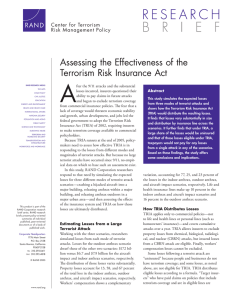 A Assessing the Effectiveness of the Terrorism Risk Insurance Act Center for Terrorism