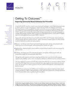 Getting To Outcomes ™ Improving Community-Based Substance-Use Prevention