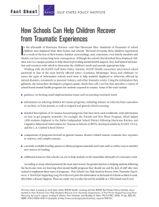 I How Schools Can Help Children Recover from Traumatic Experiences