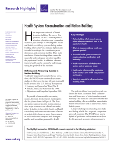 H Health System Reconstruction and Nation-Building