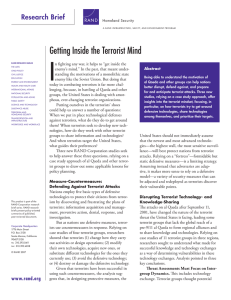 I Getting Inside the Terrorist Mind Research Brief