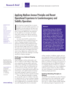 Applying Madison Avenue Principles and Recent Operational Experience to Counterinsurgency and