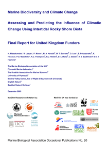 Marine Biodiversity and Climate Change Change Using Intertidal Rocky Shore Biota