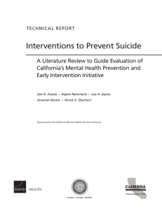 Interventions to Prevent Suicide
