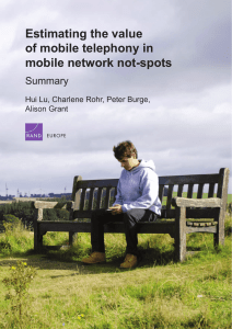 Estimating the value of mobile telephony in mobile network not-spots Summary