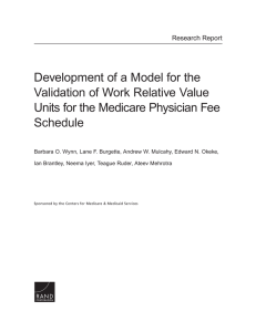 Development of a Model for the Validation of Work Relative Value Schedule
