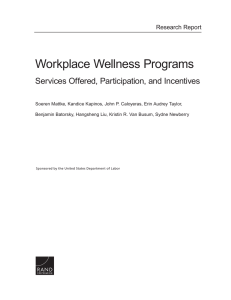 Workplace Wellness Programs Services Offered, Participation, and Incentives Research Report