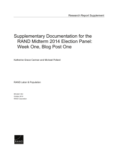 Supplementary Documentation for the RAND Midterm 2014 Election Panel: Research Report Supplement