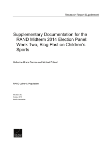 Supplementary Documentation for the RAND Midterm 2014 Election Panel: