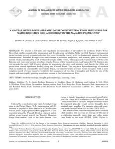 A 576-YEAR WEBER RIVER STREAMFLOW RECONSTRUCTION FROM TREE RINGS FOR