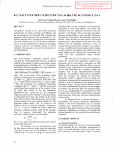 BACKSCATTER NEPHELOM.ETER TO CALIBRATE SCANNING LIDAR