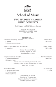 School of Music TWO STUDENT CHAMBER MUSIC CONCERTS