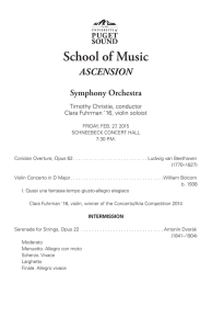 School of Music ASCENSION Symphony Orchestra Timothy Christie, conductor