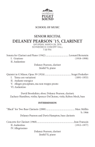 DELANEY PEARSON ’15, CLARINET SENIOR RECITAL