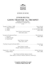 GAVIN TRANTER ’16, TRUMPET JUNIOR RECITAL SCHOOL OF MUSIC