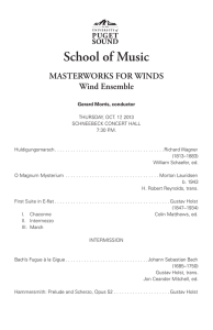 School of Music MASTERWORKS FOR WINDS Wind Ensemble