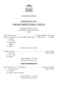 AIDAN MEACHAM, CELLO SENIOR RECITAL SCHOOL OF MUSIC