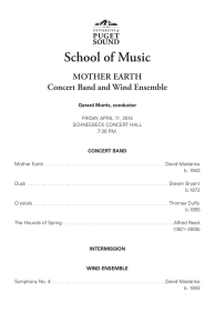 School of Music MOTHER EARTH Concert Band and Wind Ensemble