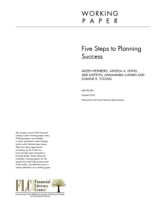 W O R K I N G Five Steps to Planning