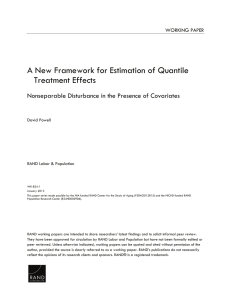 A New Framework for Estimation of Quantile Treatment Effects WORKING PAPER
