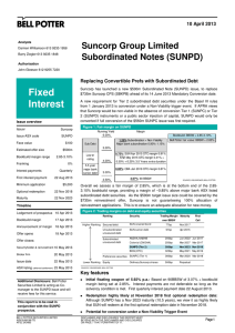 Fixed Suncorp Group Limited Subordinated Notes (SUNPD)