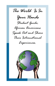 The World  Is In Your Hands Student Guide: African Americans