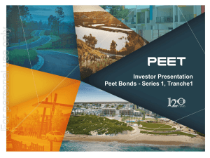 For personal use only Investor Presentation Peet Bonds - Series 1, Tranche1