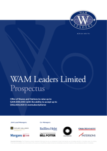 WAM Leaders Limited Prospectus