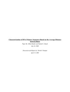 Characterization of DNA Primary Sequences Based on the Average Distance