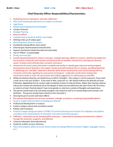 Chief Diversity Officer Responsibilities/Characteristics BLACK = Once  BLUE = 2-4x