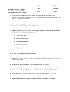 Evaluation Form for Teachers