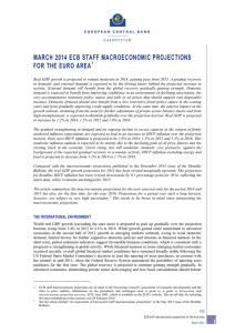 MARCH 2014 ECB  STAFF MACROECONOMIC PROJECTIONS FOR THE EURO AREA  1