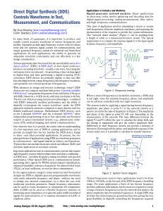 Direct Digital Synthesis (DDS) Controls Waveforms in Test, Measurement, and Communications y [