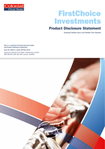 FirstChoice Investments Product Disclosure Statement