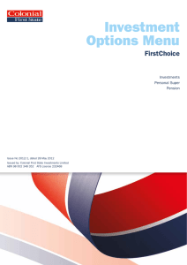 Investment Options Menu FirstChoice Investments