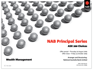 NAB Principal Series ASX 200 Choices Wealth Management Arranger and Structuring: