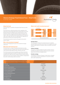 Vianova Strategic Fixed Interest Trust – Retail Units Fund fact sheet